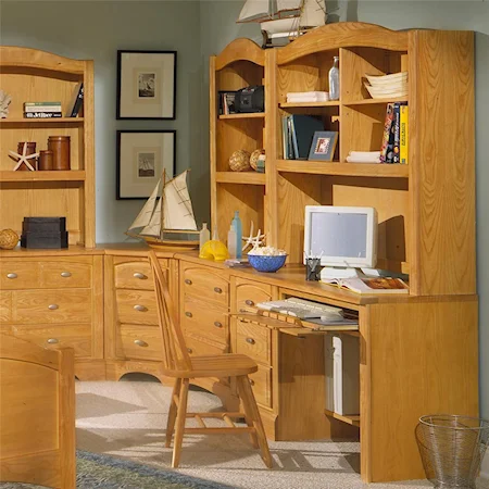 Computer Desk and Bookcase Hutch